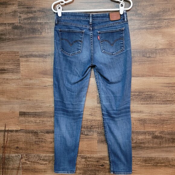 Levi's Jeans Size 28 Low Rise 711 Skinny Medium Light Wash Stretch Denim Western - Picture 2 of 13